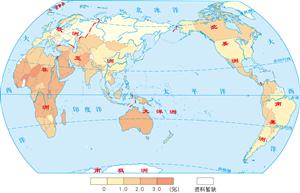 1998年世界人口自然增长率的地区差异