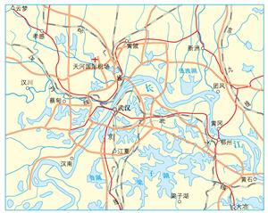 武汉地理位置示意