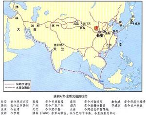 唐朝主要交通路线图