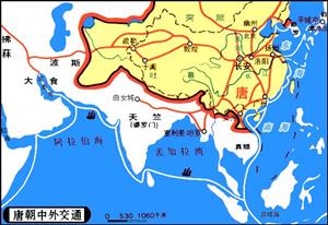 唐朝中外交通路线图