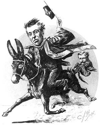 1912年美国总统选举中的民主党候选人威尔逊（漫画）