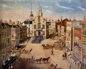 革命前的波士顿街景