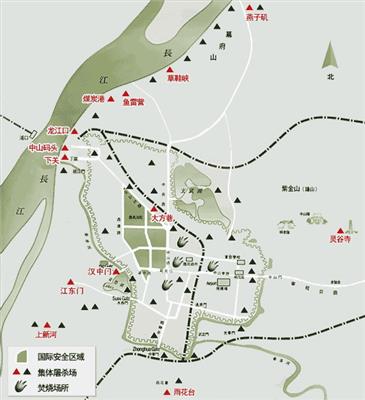 侵华日军南京集体屠杀场地图