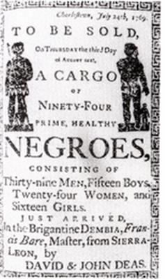 拍卖黑人奴隶的广告
