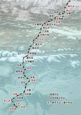 青藏铁路线路图
