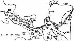 明长城西段示意图